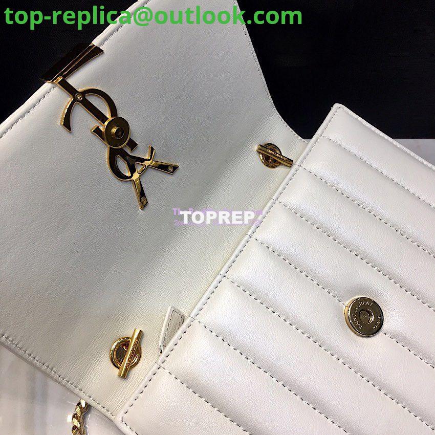 Replica Saint Laurent YSL Vicky Chain Wallet In Quilted Lambskin 554125 White 6 Replica Saint Laurent YSL Vicky Chain Wallet In Quilted Lambskin 554125 White 6