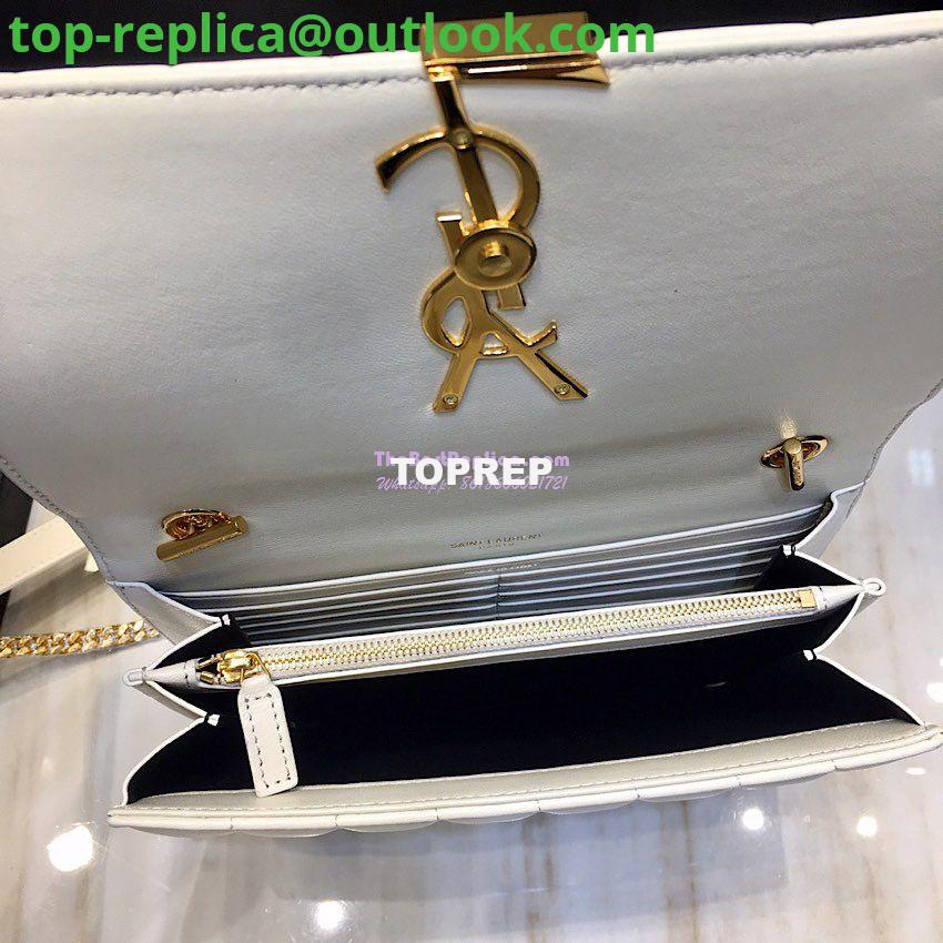Replica Saint Laurent YSL Vicky Chain Wallet In Quilted Lambskin 554125 White 7 Replica Saint Laurent YSL Vicky Chain Wallet In Quilted Lambskin 554125 White 7