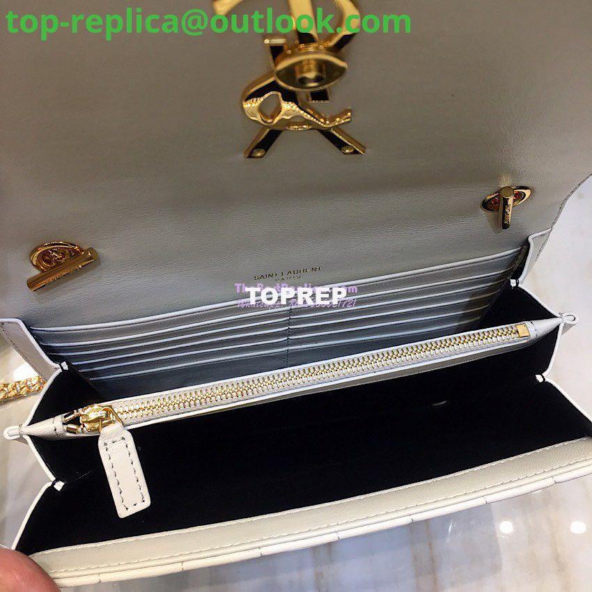 Replica Saint Laurent YSL Vicky Chain Wallet In Quilted Lambskin 554125 White 8 Replica Saint Laurent YSL Vicky Chain Wallet In Quilted Lambskin 554125 White 8