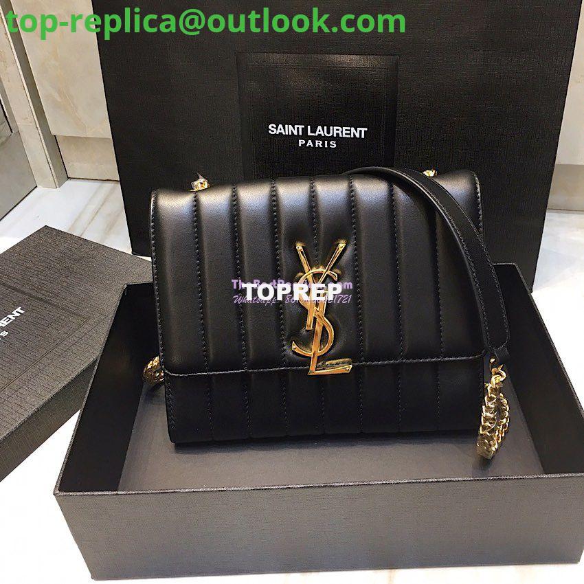 Replica Saint Laurent YSL Vicky Chain Wallet In Quilted Lambskin 554125 Black Replica Saint Laurent YSL Vicky Chain Wallet In Quilted Lambskin 554125 Black