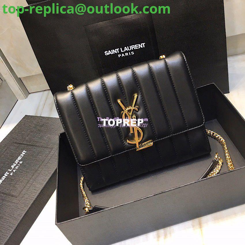 Replica Saint Laurent YSL Vicky Chain Wallet In Quilted Lambskin 554125 Black 2 Replica Saint Laurent YSL Vicky Chain Wallet In Quilted Lambskin 554125 Black 2