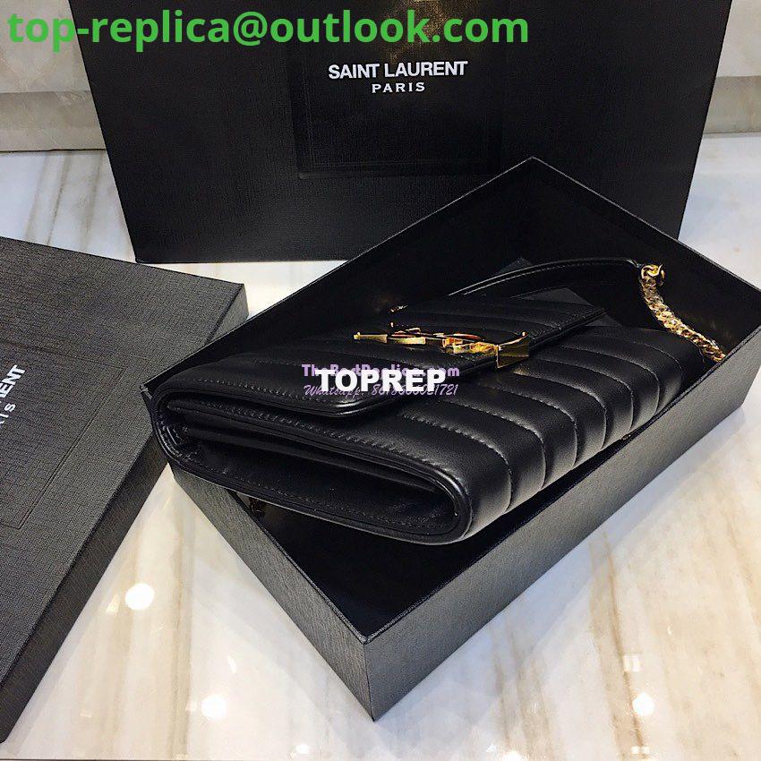 Replica Saint Laurent YSL Vicky Chain Wallet In Quilted Lambskin 554125 Black 3 Replica Saint Laurent YSL Vicky Chain Wallet In Quilted Lambskin 554125 Black 3