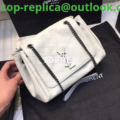 Replica Saint Laurent YSL Small Nolita Bag In Vintage Leather White