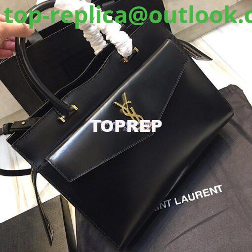 Replica Saint Laurent YSL Uptown Medium Tote In Shiny Smooth Leather 557653 Black 2