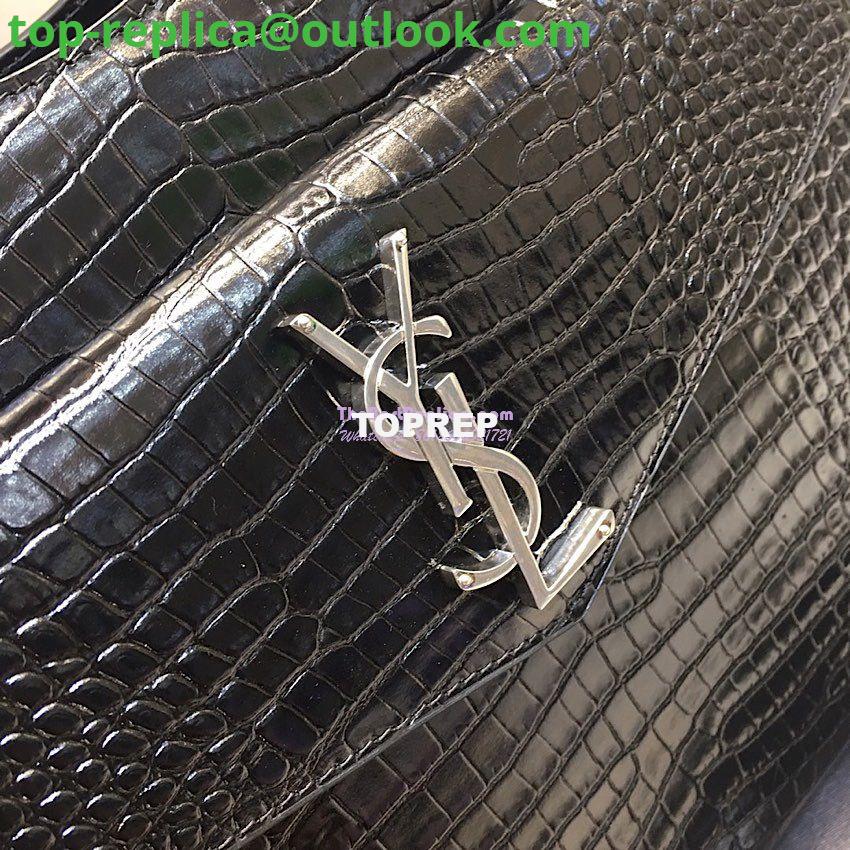 Replica Saint Laurent YSL Uptown Medium Tote In Shiny Crocodile-embossed Leather 557653 Black 4 Replica Saint Laurent YSL Uptown Medium Tote In Shiny Crocodile-embossed Leather 557653 Black 4