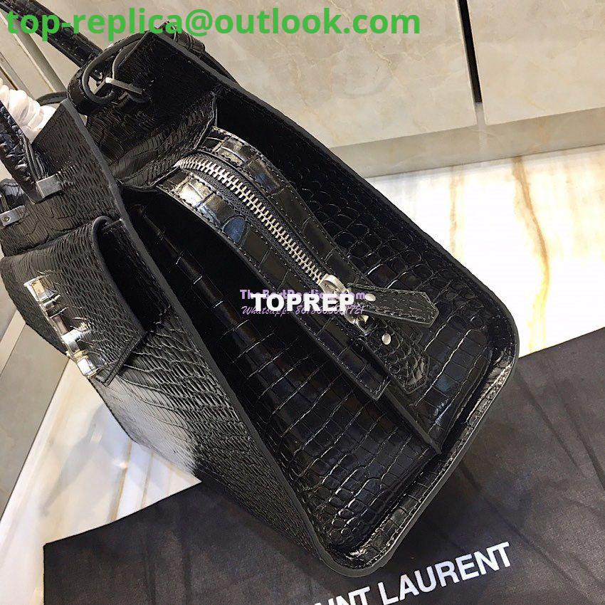 Replica Saint Laurent YSL Uptown Medium Tote In Shiny Crocodile-embossed Leather 557653 Black 5 Replica Saint Laurent YSL Uptown Medium Tote In Shiny Crocodile-embossed Leather 557653 Black 5