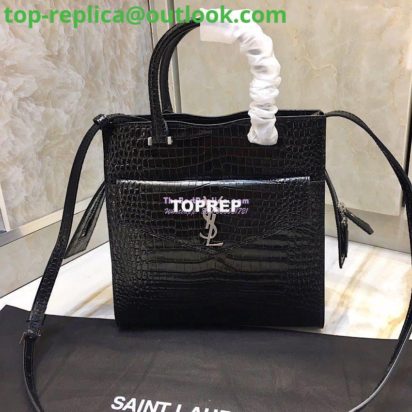 Replica Saint Laurent YSL Uptown Small Tote In Uptown Small Tote In Shiny Crocodile-embossed Leather 561203 Black Replica Saint Laurent YSL Uptown Small Tote In Uptown Small Tote In Shiny Crocodile-embossed Leather 561203 Black