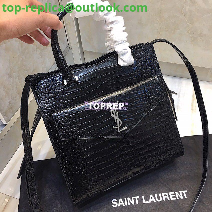 Replica Saint Laurent YSL Uptown Small Tote In Uptown Small Tote In Shiny Crocodile-embossed Leather 561203 Black 2 Replica Saint Laurent YSL Uptown Small Tote In Uptown Small Tote In Shiny Crocodile-embossed Leather 561203 Black 2
