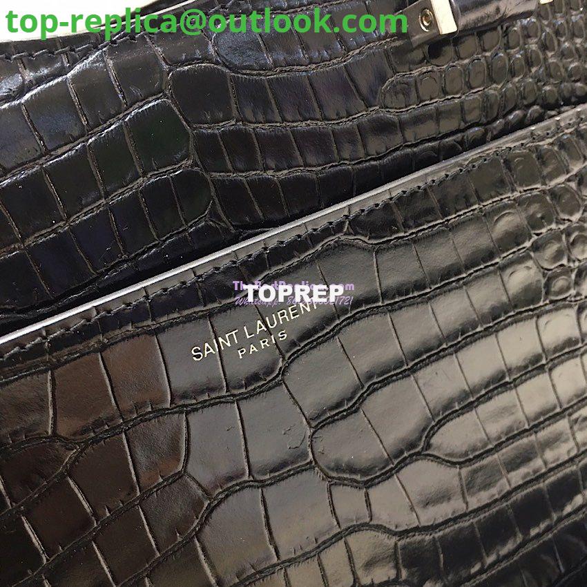 Replica Saint Laurent YSL Uptown Medium Tote In Shiny Crocodile-embossed Leather 557653 Black 9 Replica Saint Laurent YSL Uptown Medium Tote In Shiny Crocodile-embossed Leather 557653 Black 9