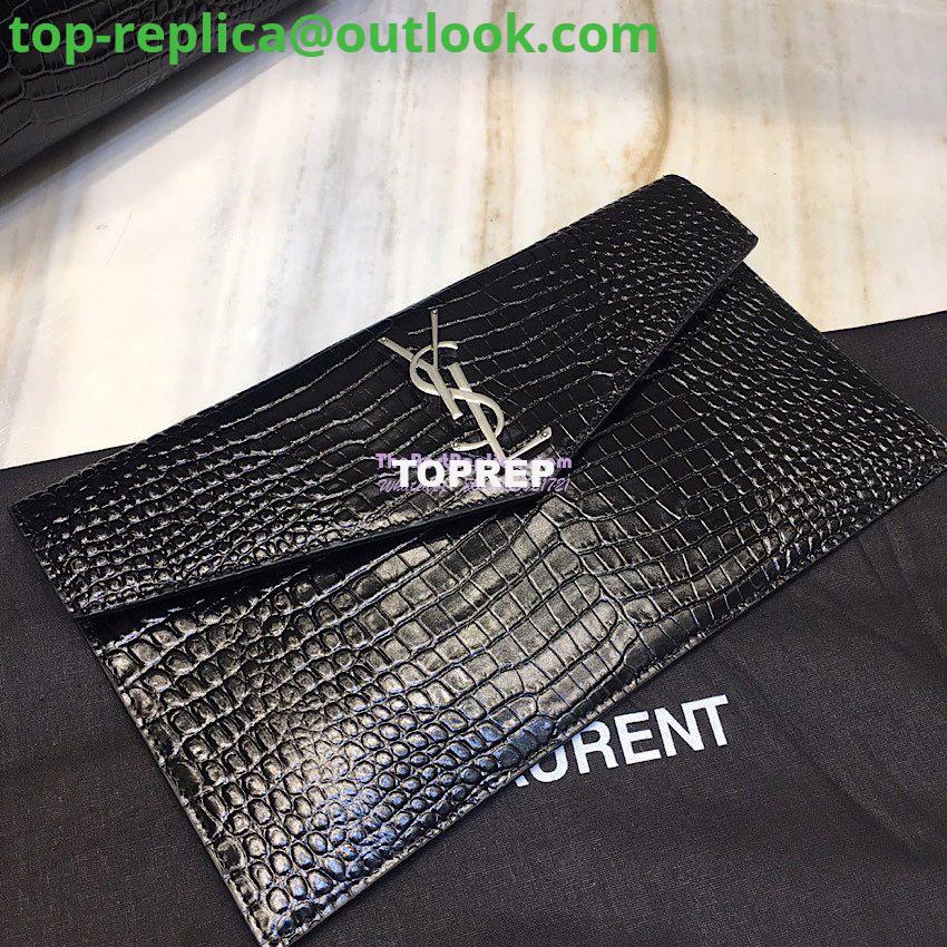 Replica Saint Laurent YSL Uptown Medium Tote In Shiny Crocodile-embossed Leather 557653 Black 10 Replica Saint Laurent YSL Uptown Medium Tote In Shiny Crocodile-embossed Leather 557653 Black 10