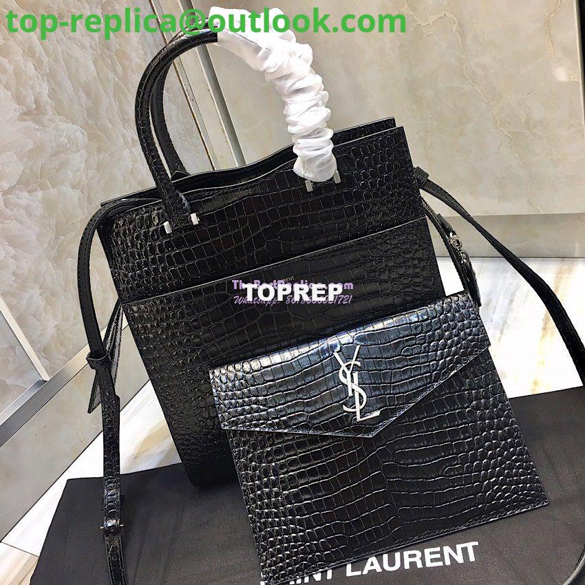 Replica Saint Laurent YSL Uptown Small Tote In Uptown Small Tote In Shiny Crocodile-embossed Leather 561203 Black 4 Replica Saint Laurent YSL Uptown Small Tote In Uptown Small Tote In Shiny Crocodile-embossed Leather 561203 Black 4