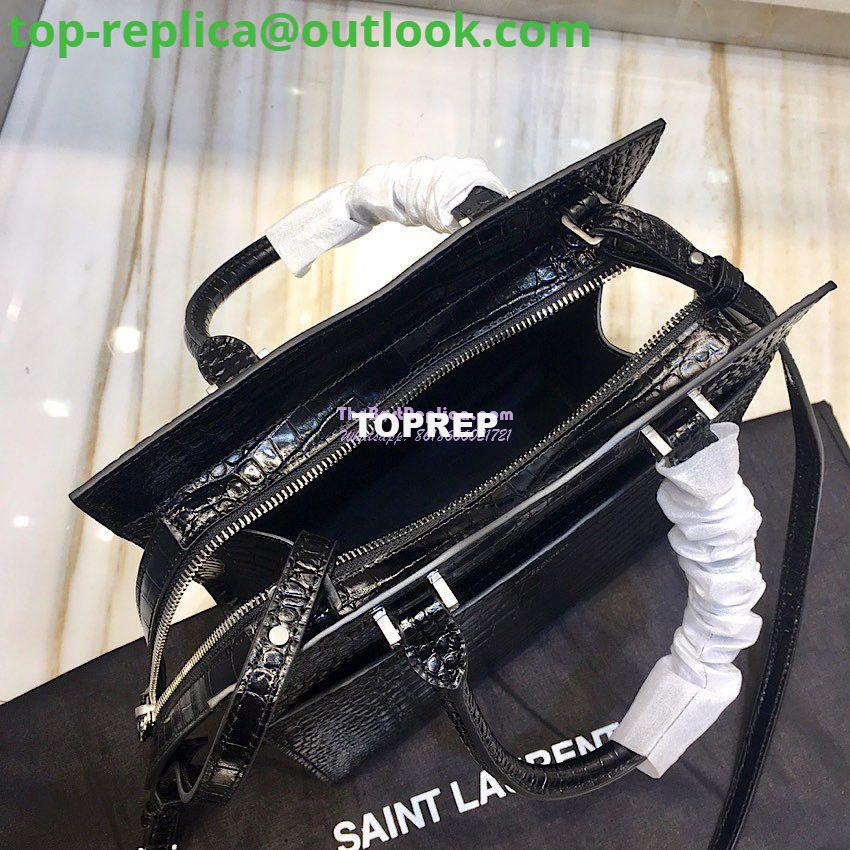 Replica Saint Laurent YSL Uptown Small Tote In Uptown Small Tote In Shiny Crocodile-embossed Leather 561203 Black 6 Replica Saint Laurent YSL Uptown Small Tote In Uptown Small Tote In Shiny Crocodile-embossed Leather 561203 Black 6