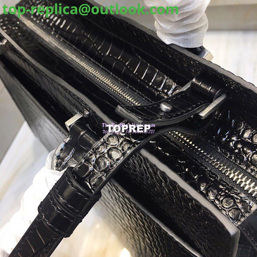 Replica Saint Laurent YSL Uptown Medium Tote In Shiny Crocodile-embossed Leather 557653 Black 15 Replica Saint Laurent YSL Uptown Medium Tote In Shiny Crocodile-embossed Leather 557653 Black 15
