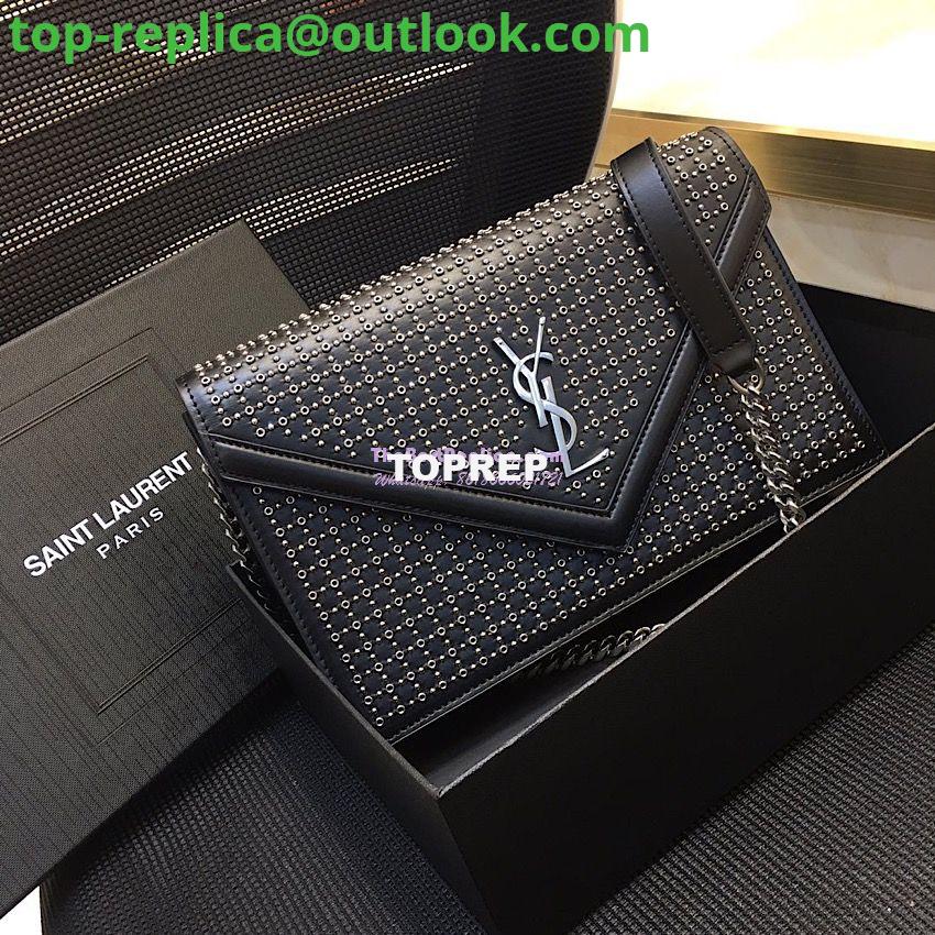 Replica Saint Laurent YSL Le Sept Stud Chain Bag in black leather Replica Saint Laurent YSL Le Sept Stud Chain Bag in black leather