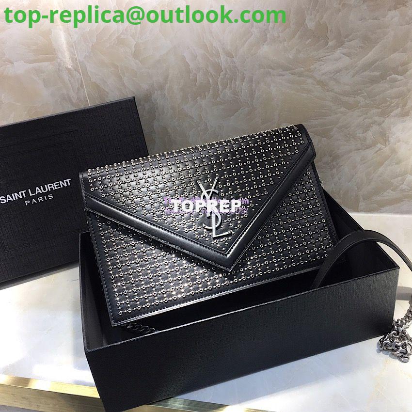 Replica Saint Laurent YSL Le Sept Stud Chain Bag in black leather 2 Replica Saint Laurent YSL Le Sept Stud Chain Bag in black leather 2
