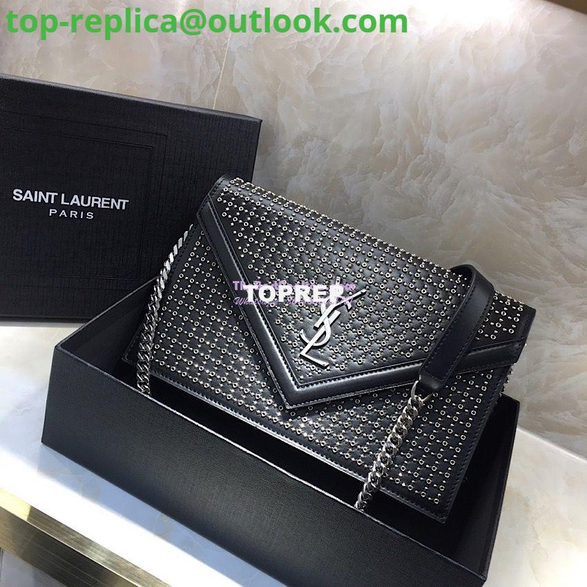Replica Saint Laurent YSL Le Sept Stud Chain Bag in black leather 3 Replica Saint Laurent YSL Le Sept Stud Chain Bag in black leather 3