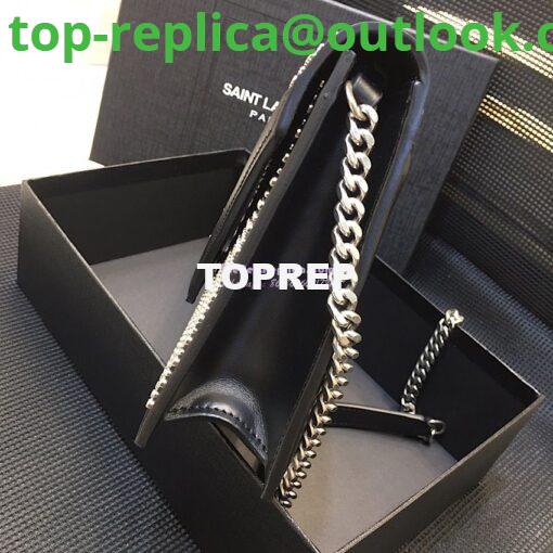 Replica Saint Laurent YSL Le Sept Stud Chain Bag in black leather 4