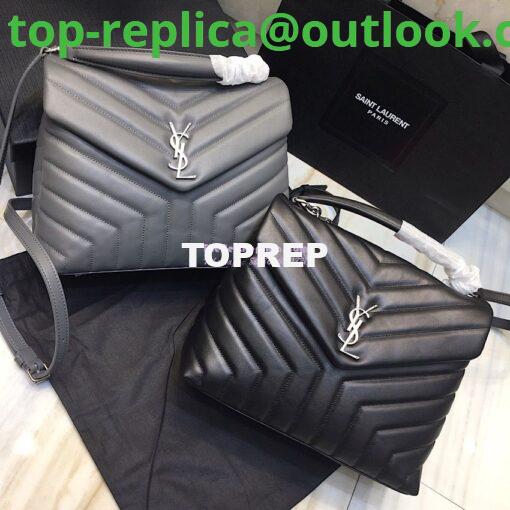 Replica Saint Laurent YSL LouLou Leather Top Handle Bag Black