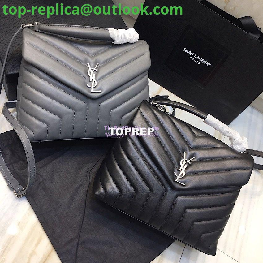 Replica Saint Laurent YSL LouLou Leather Top Handle Bag Black Replica Saint Laurent YSL LouLou Leather Top Handle Bag Black