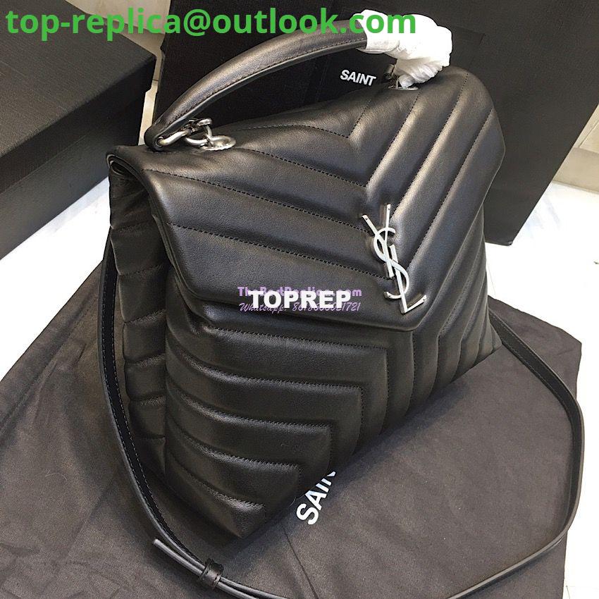 Replica Saint Laurent YSL LouLou Leather Top Handle Bag Black 3 Replica Saint Laurent YSL LouLou Leather Top Handle Bag Black 3