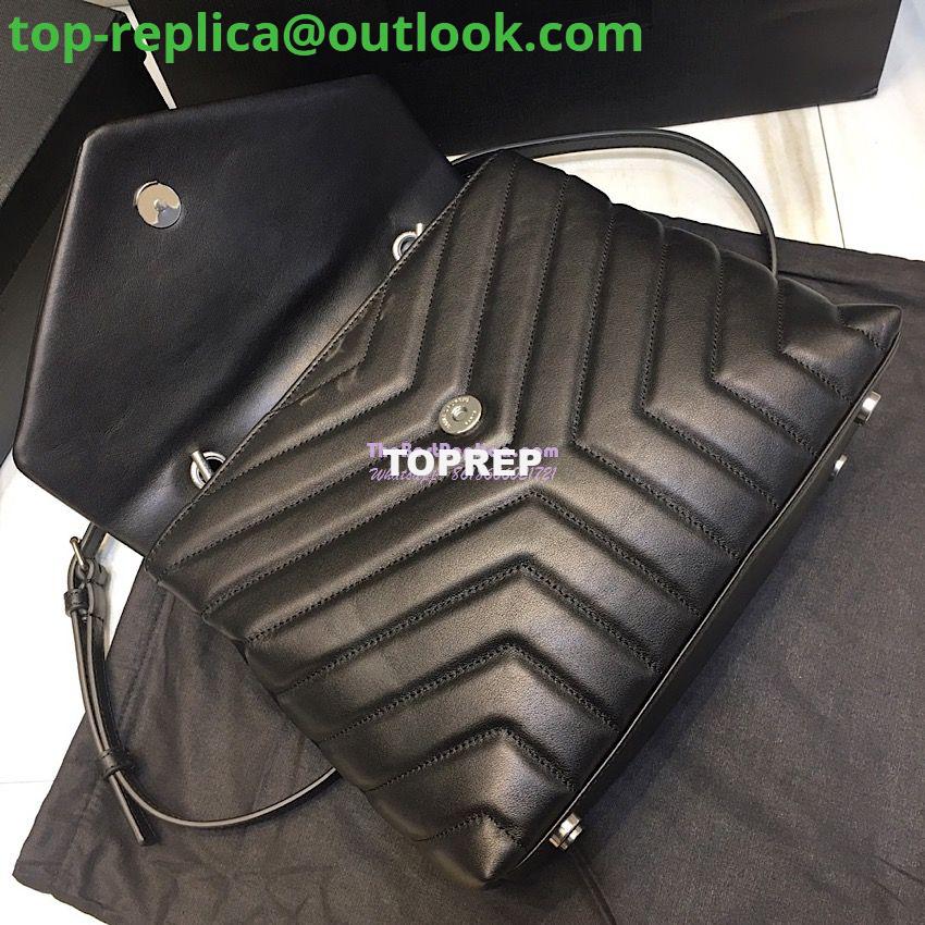 Replica Saint Laurent YSL LouLou Leather Top Handle Bag Black 5 Replica Saint Laurent YSL LouLou Leather Top Handle Bag Black 5