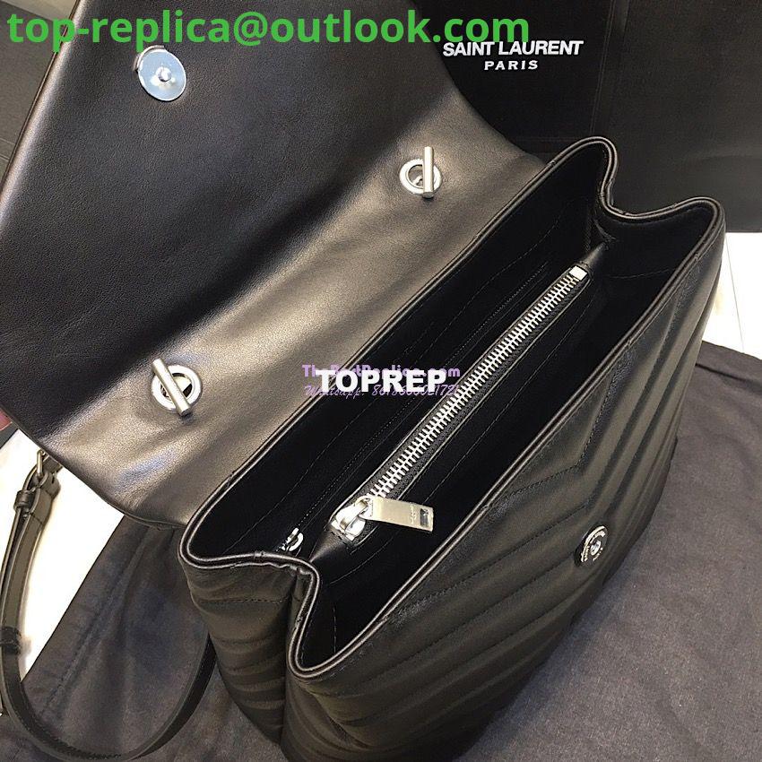 Replica Saint Laurent YSL LouLou Leather Top Handle Bag Black 6 Replica Saint Laurent YSL LouLou Leather Top Handle Bag Black 6