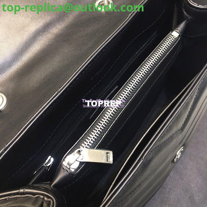 Replica Saint Laurent YSL LouLou Leather Top Handle Bag Black 7 Replica Saint Laurent YSL LouLou Leather Top Handle Bag Black 7