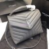 Replica Saint Laurent YSL LouLou Leather Top Handle Bag Black 10