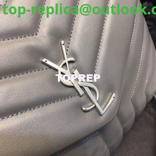 Replica Saint Laurent YSL LouLou Leather Top Handle Bag Grey 4