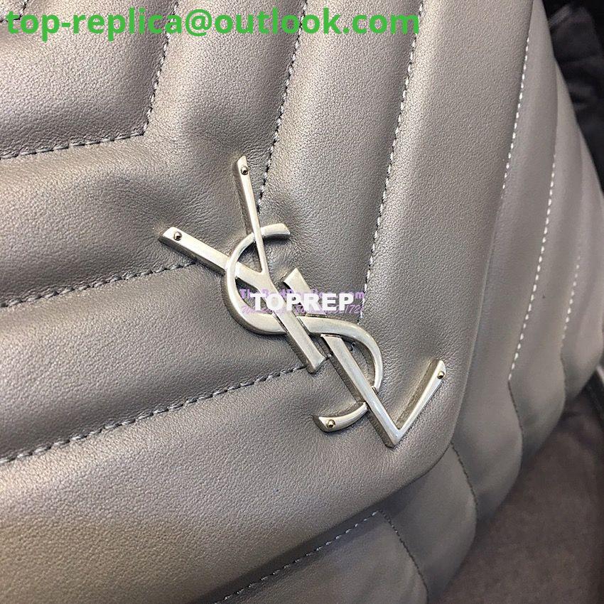 Replica Saint Laurent YSL LouLou Leather Top Handle Bag Grey 4 Replica Saint Laurent YSL LouLou Leather Top Handle Bag Grey 4