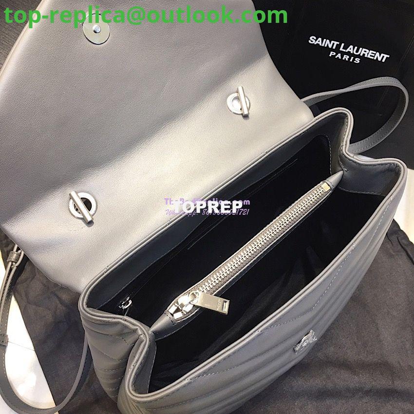 Replica Saint Laurent YSL LouLou Leather Top Handle Bag Grey 6 Replica Saint Laurent YSL LouLou Leather Top Handle Bag Grey 6
