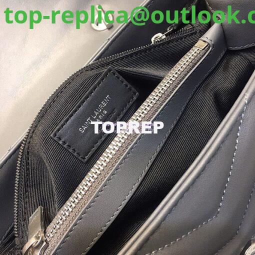 Replica Saint Laurent YSL LouLou Leather Top Handle Bag Grey 7