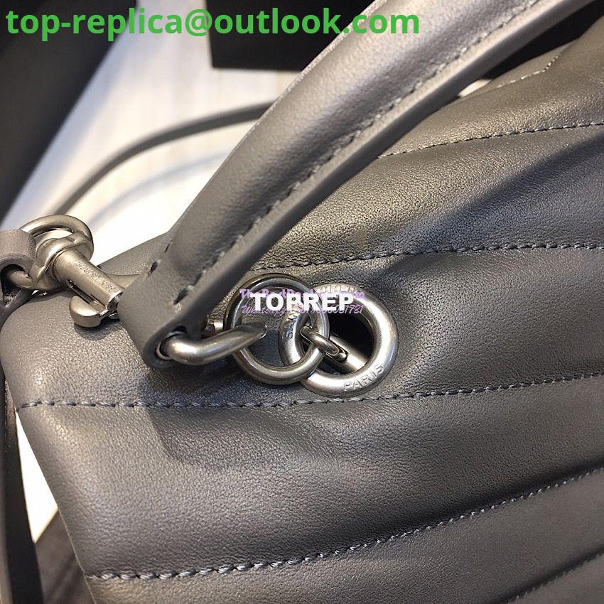 Replica Saint Laurent YSL LouLou Leather Top Handle Bag Grey 8 Replica Saint Laurent YSL LouLou Leather Top Handle Bag Grey 8