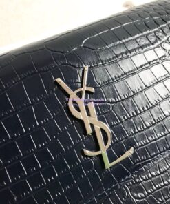 Replica YSL Saint Laurent Medium Sunset Monogram Dark Blue crocodile embossed bag 2