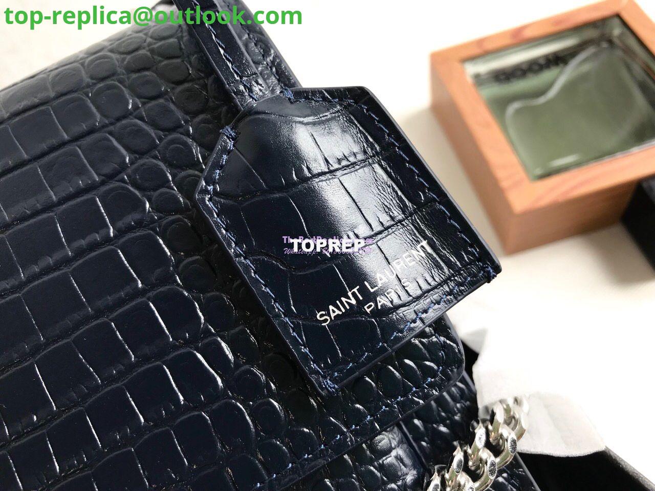 Replica YSL Saint Laurent Medium Sunset Monogram Dark Blue crocodile embossed bag 9 Replica YSL Saint Laurent Medium Sunset Monogram Dark Blue crocodile embossed bag 9