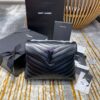 Replica YSL Saint Laurent Medium Loulou Bag In Black "Y" Matelassé Leather 459749 Silver Hardware 12