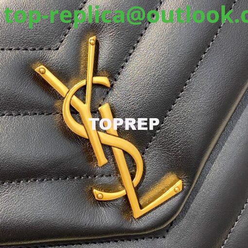 Replica YSL Saint Laurent Medium Loulou Bag In Black "Y" Matelassé Leather 459749 Gold Hardware 5