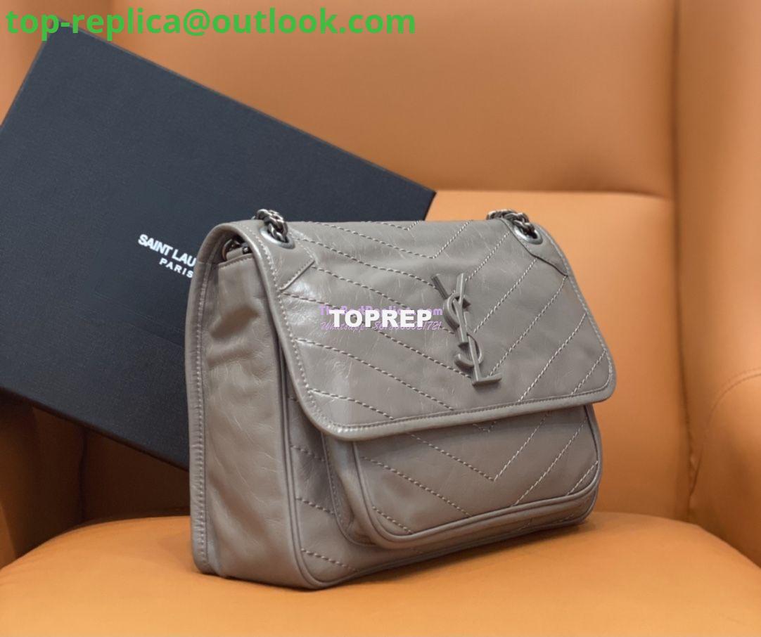 Replica YSL Saint Laurent Niki Chain Bag In Vintage Crinkled And Quilted Fog Leather 498894 2 Replica YSL Saint Laurent Niki Chain Bag In Vintage Crinkled And Quilted Fog Leather 498894 2
