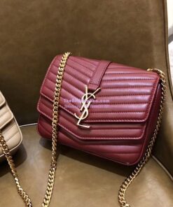 Replica YSL Saint Laurent Sulpice Small In Matelassé Leather Dark Red