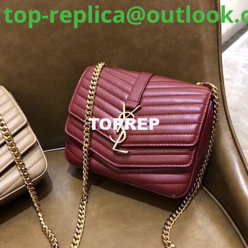 Replica YSL Saint Laurent Sulpice Small In Matelassé Leather Dark Red