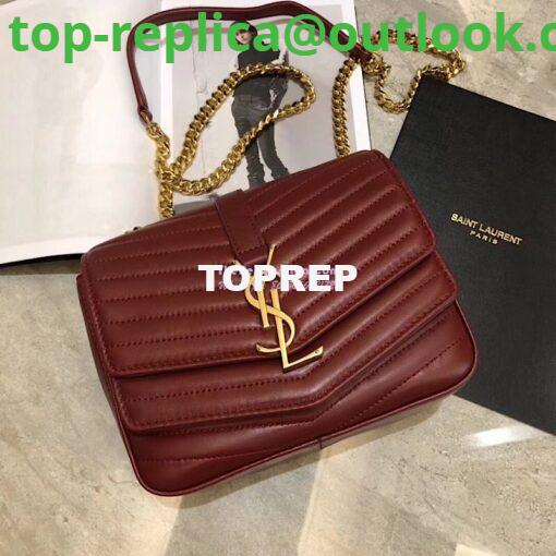 Replica YSL Saint Laurent Sulpice Small In Matelassé Leather Dark Red 2