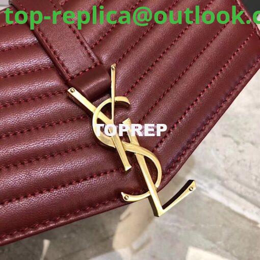 Replica YSL Saint Laurent Sulpice Small In Matelassé Leather Dark Red 5