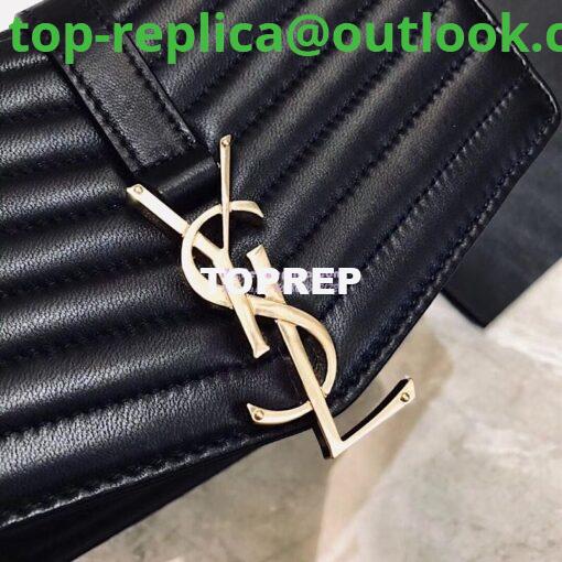 Replica YSL Saint Laurent Sulpice Small In Matelassé Leather Black 3