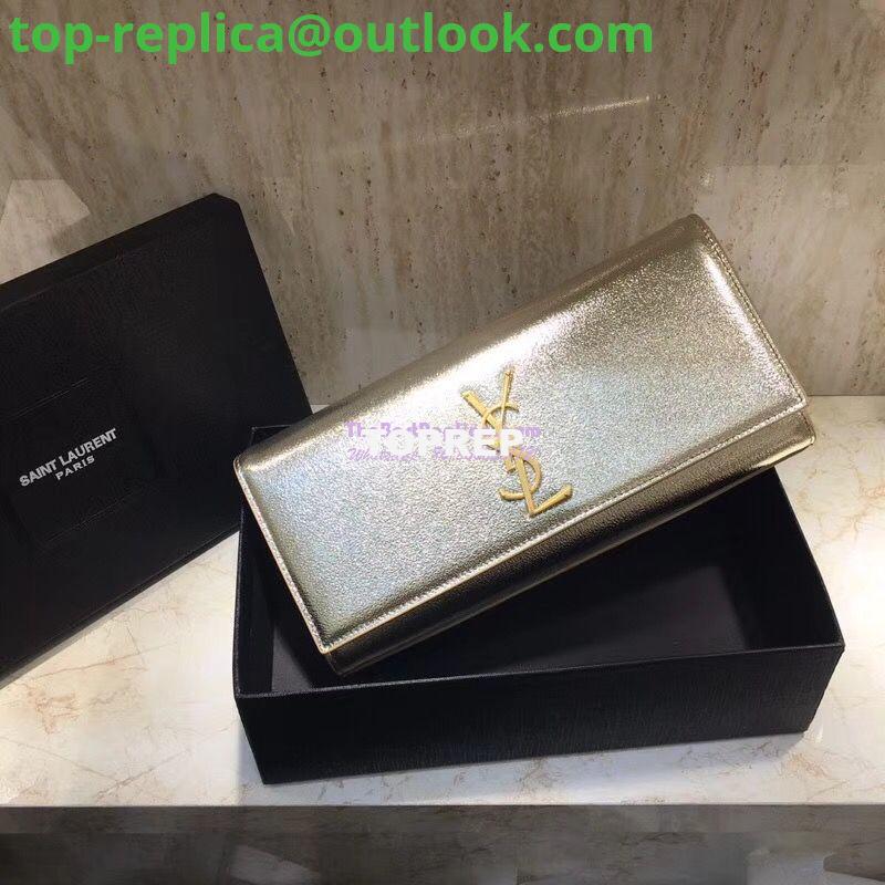 Replica YSL Saint Laurent Classic Monogram Clutch In Grain Metallic Leather Pale Gold Replica YSL Saint Laurent Classic Monogram Clutch In Grain Metallic Leather Pale Gold