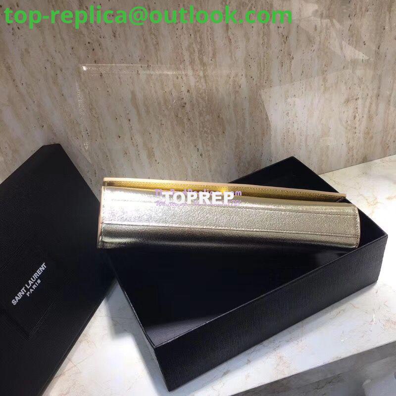 Replica YSL Saint Laurent Classic Monogram Clutch In Grain Metallic Leather Pale Gold 8 Replica YSL Saint Laurent Classic Monogram Clutch In Grain Metallic Leather Pale Gold 8