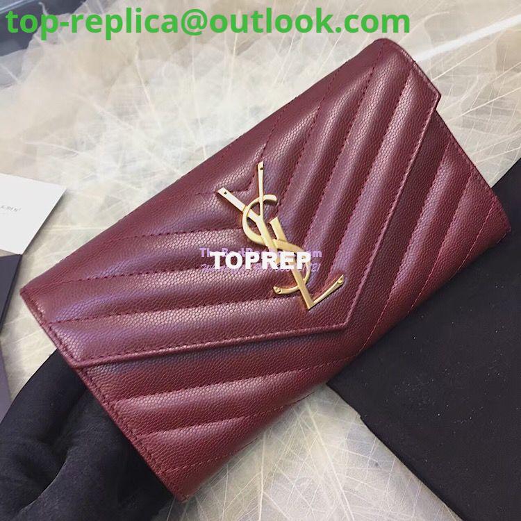 Replica YSL Saint Laurent Flap Wallet Textured Matelassé Leather 372264 Dark Red Replica YSL Saint Laurent Flap Wallet Textured Matelassé Leather 372264 Dark Red