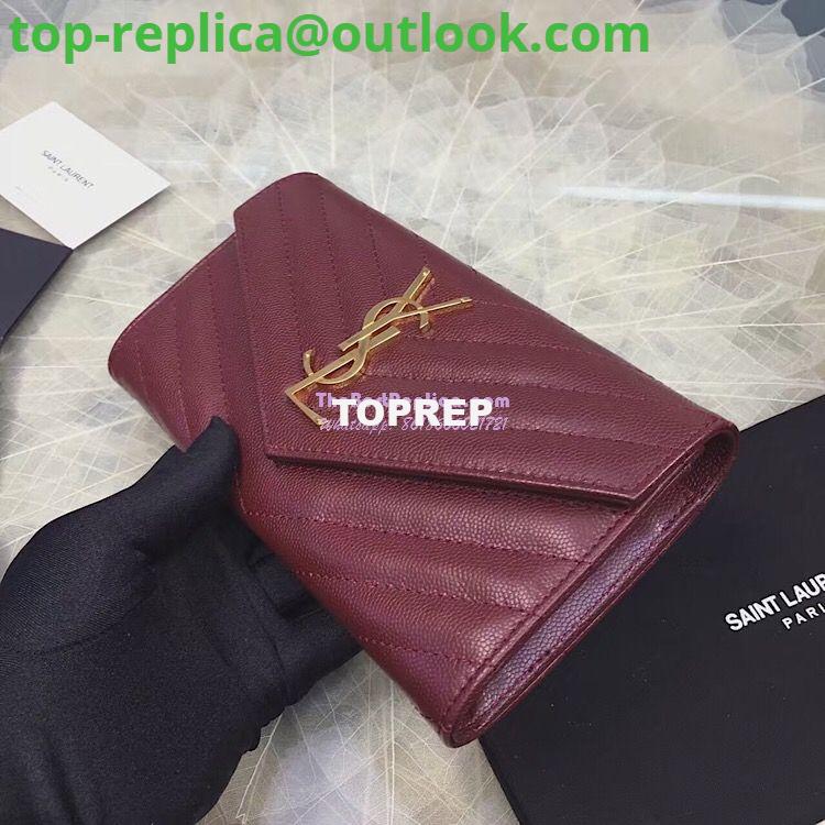 Replica YSL Saint Laurent Flap Wallet Textured Matelassé Leather 372264 Dark Red 3 Replica YSL Saint Laurent Flap Wallet Textured Matelassé Leather 372264 Dark Red 3