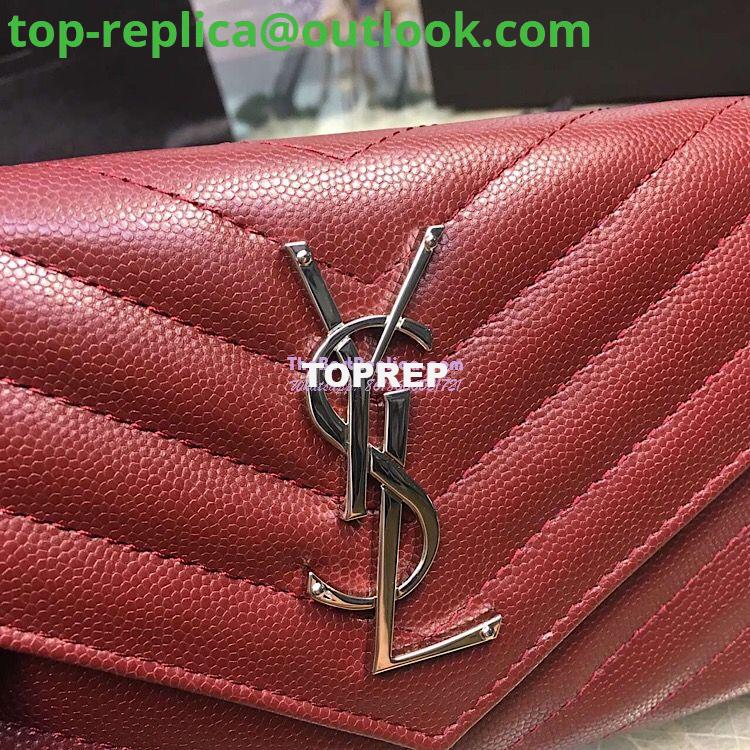Replica YSL Saint Laurent Flap Wallet Textured Matelassé Leather 372264 Dark Red 8 Replica YSL Saint Laurent Flap Wallet Textured Matelassé Leather 372264 Dark Red 8