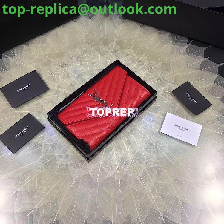 Replica YSL Saint Laurent Flap Wallet Textured Matelassé Leather 372264 Red Replica YSL Saint Laurent Flap Wallet Textured Matelassé Leather 372264 Red