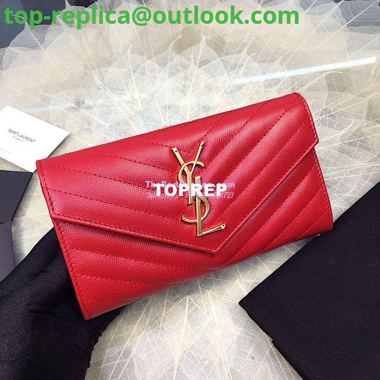 Replica YSL Saint Laurent Flap Wallet Textured Matelassé Leather 372264 Red 4 Replica YSL Saint Laurent Flap Wallet Textured Matelassé Leather 372264 Red 4